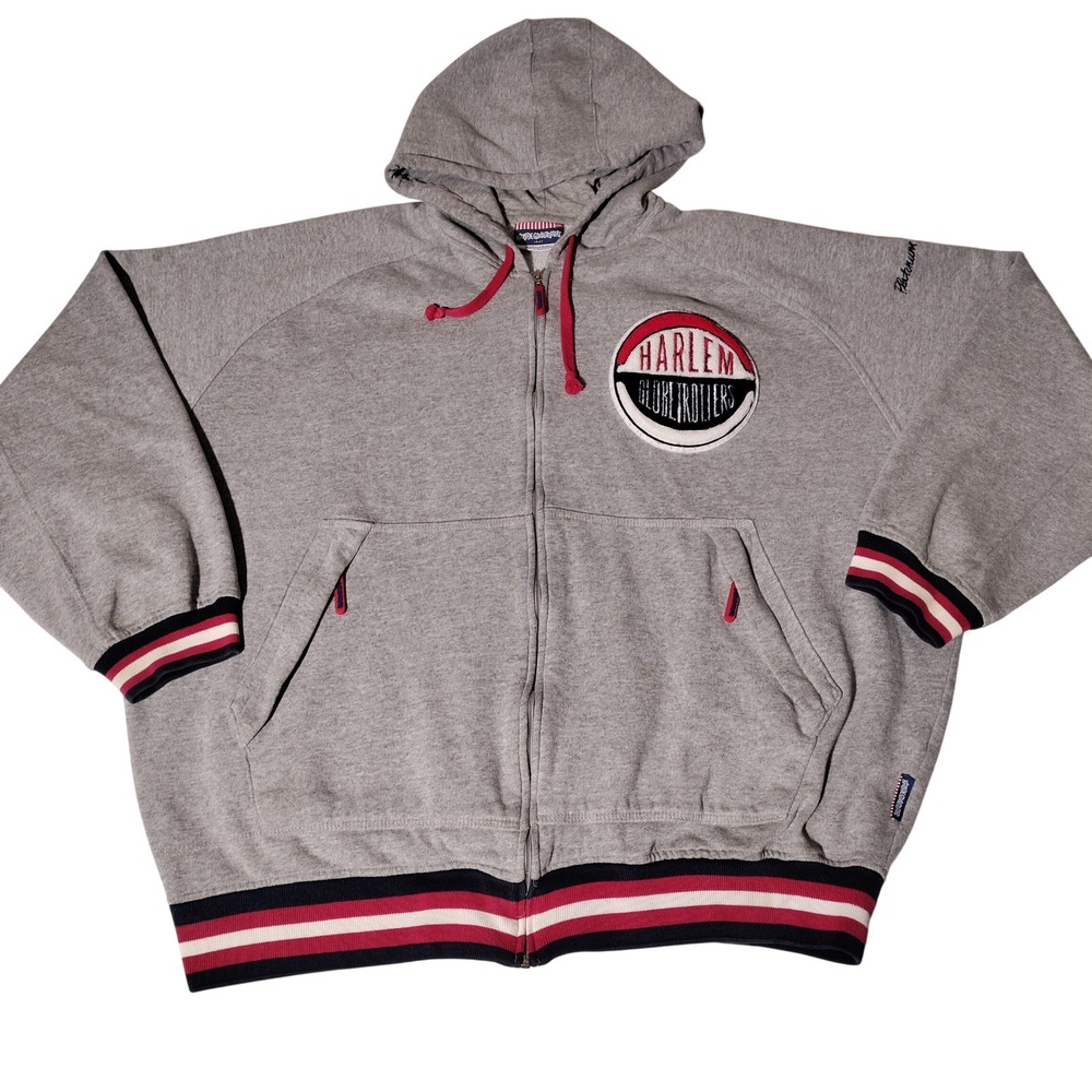 Harlem Globetrotters Platinum FUBU  Zip Hoodie Gray Mens 2XL  Raglan - Imperfect